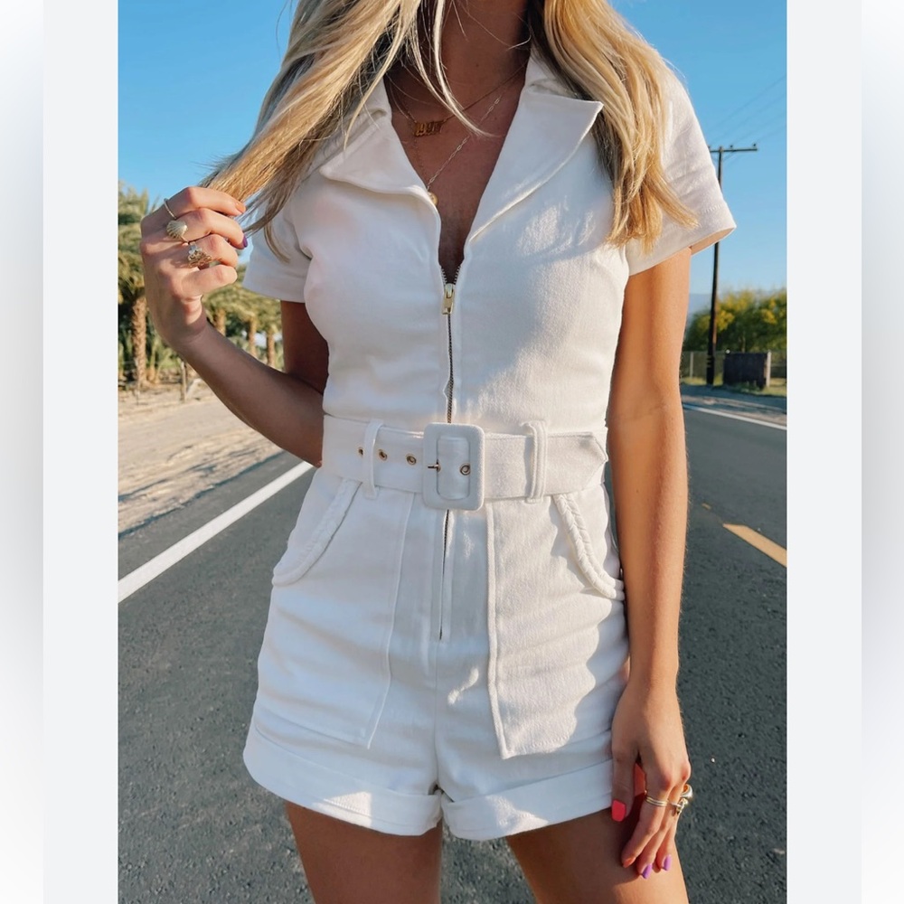 Show Me Your MuMu Outlaw Romper in White